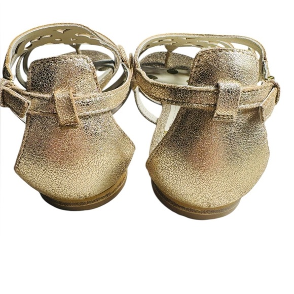 Boden Gold Metallic Leather Filigree Flat Sandals Size 38/ US 7 NEW - Picture 9 of 13